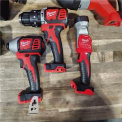 HOUSTON LOCATION - AS-IS (APPEARS LIKE NEW) MILWAUKEE M18 18V Lithium-Ion Cordless Combo Tool Kit with Two 3.0Ah Batteries, 1-Charger, 1-Tool Bag (4-Tool)