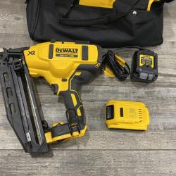AS-IS DEWALT 20V MAX XR 16-Gauge Electric Cordless Angled Finishing Nailer Kit