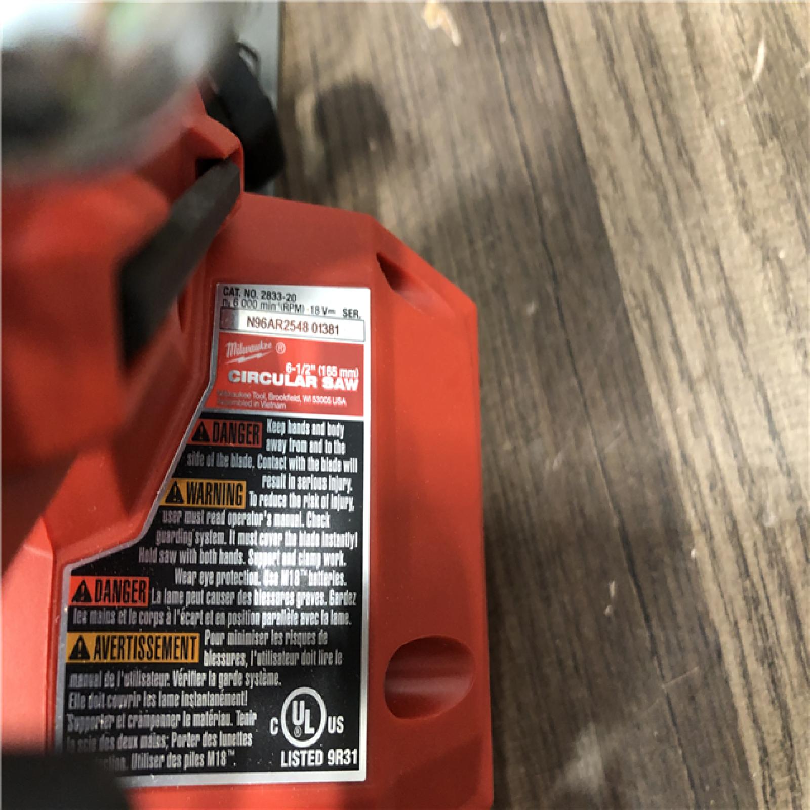 AS-IS Milwaukee FUEL 18V Lithium-Ion Brushless Cordless 6-1/2 in. Circular Saw (Tool-Only)
