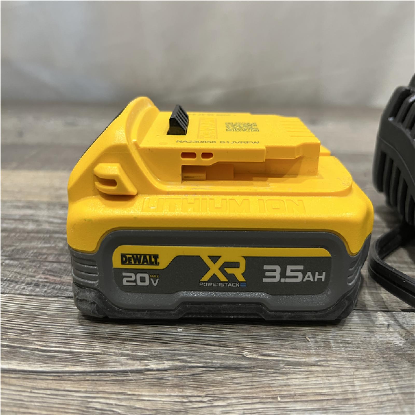 AS-IS DEWALT 20V MAX XR POWERSTACK Lithium-Ion Battery Starter Kit with 3.5Ah Battery and Charger