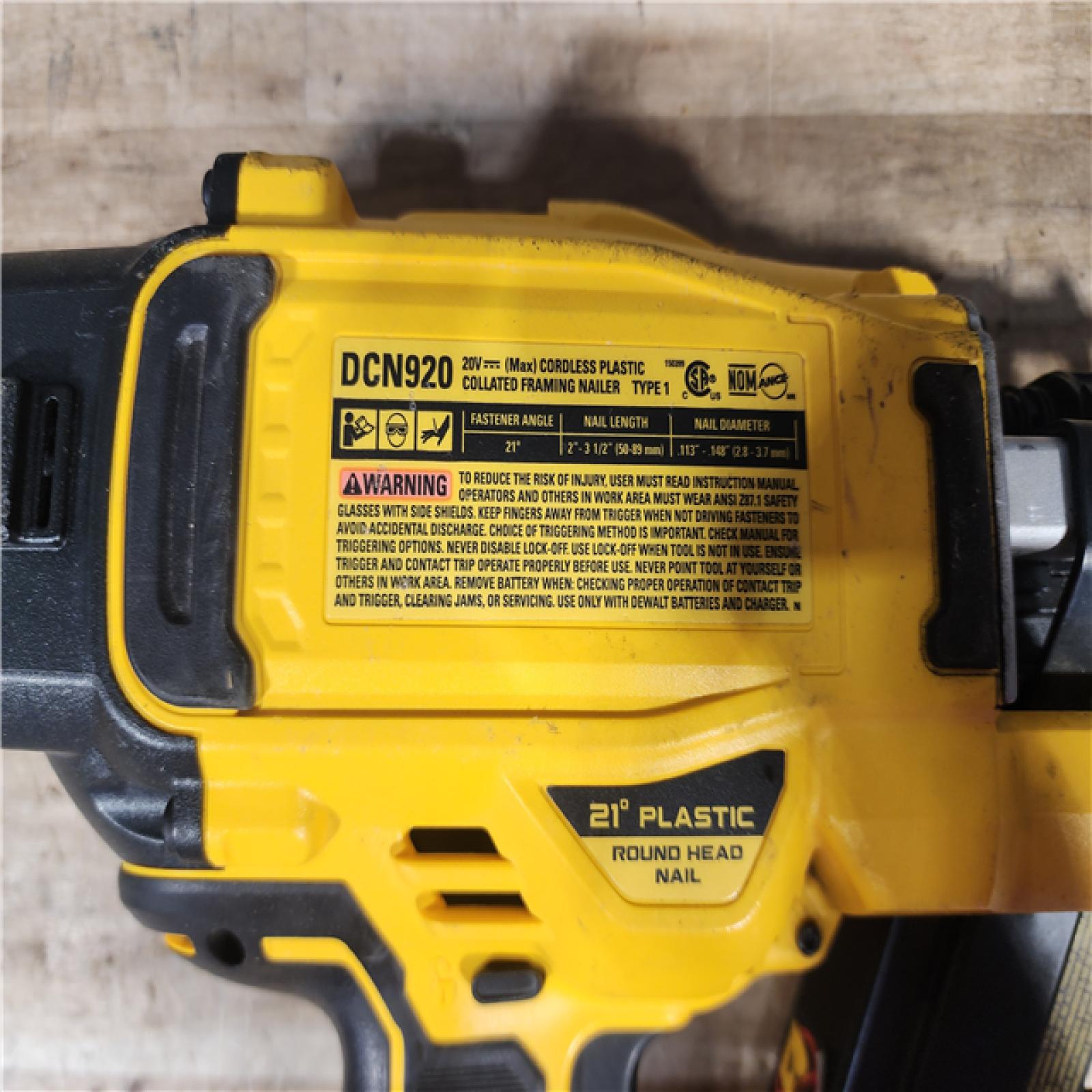 HOUSTON LOCATION - AS - IS DEWALT 20-Volt 21° Cordless Framing Nailer (Tool-Only)