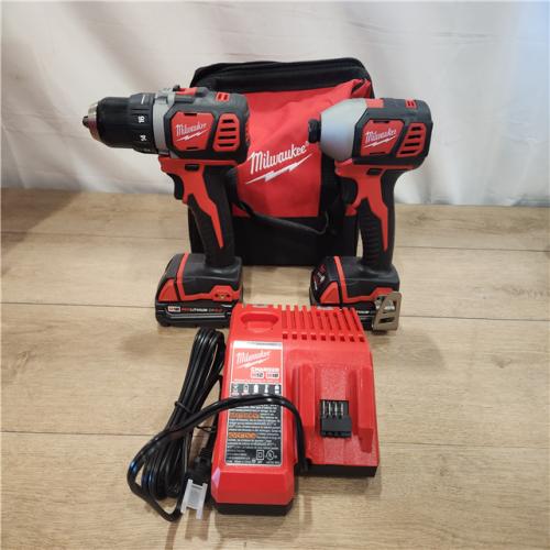 AS-IS- Milwaukee 18V Lithium-Ion Brushless Cordless Compact Drill/Impact Combo Kit