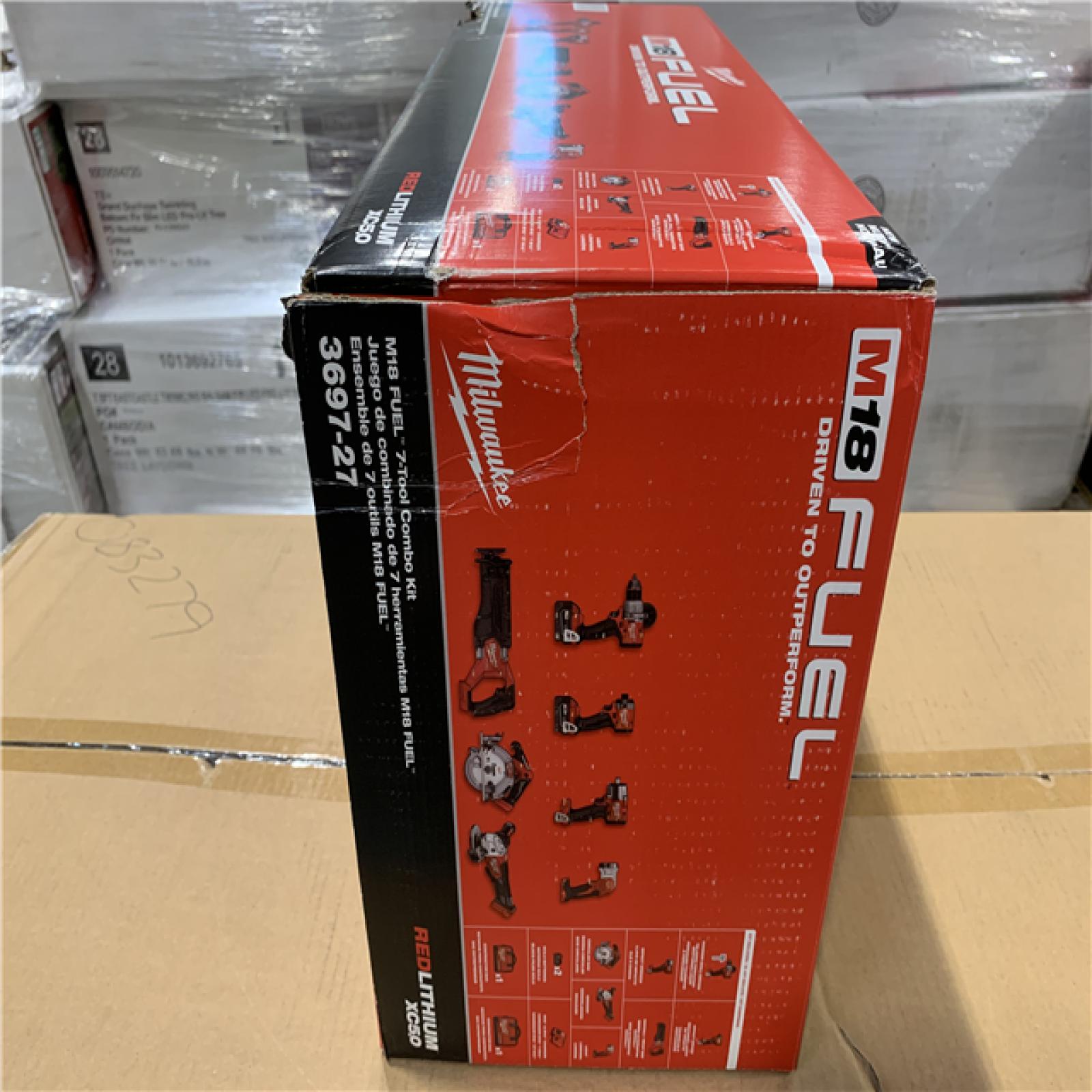 NEW! - Milwaukee M18 FUEL 18V Lithium-Ion Brushless Cordless Combo Kit with Two 5.0 Ah Batteries  1 Charger  2 Tool Bags (7-Tool)