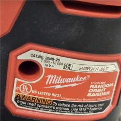 AS-IS Milwaukee 2648-20 - M18 18V 7000-12000 Opm Cordless Random Orbital Sander (Tool-Only)