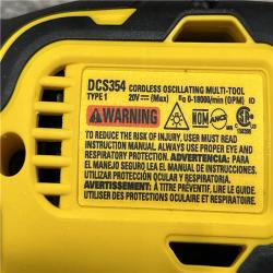 AS-IS DEWALT ATOMIC 20V MAX Lithium-Ion Cordless Oscillating Tool Kit with 4.0Ah Battery  Charger and Kit Bag