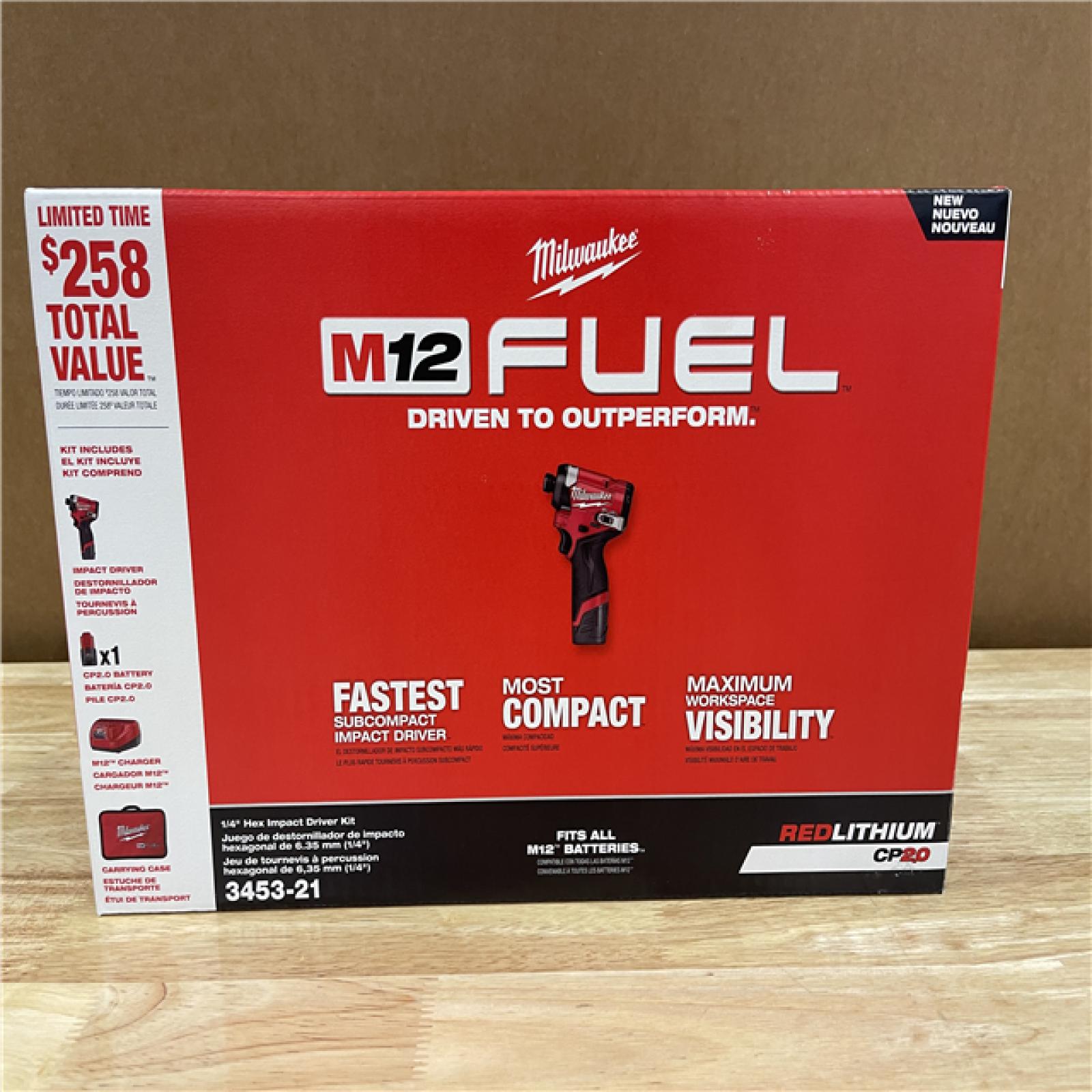 NEW! - Milwaukee M12 FUEL 1/4 Inch Hex Impact Driver Kit