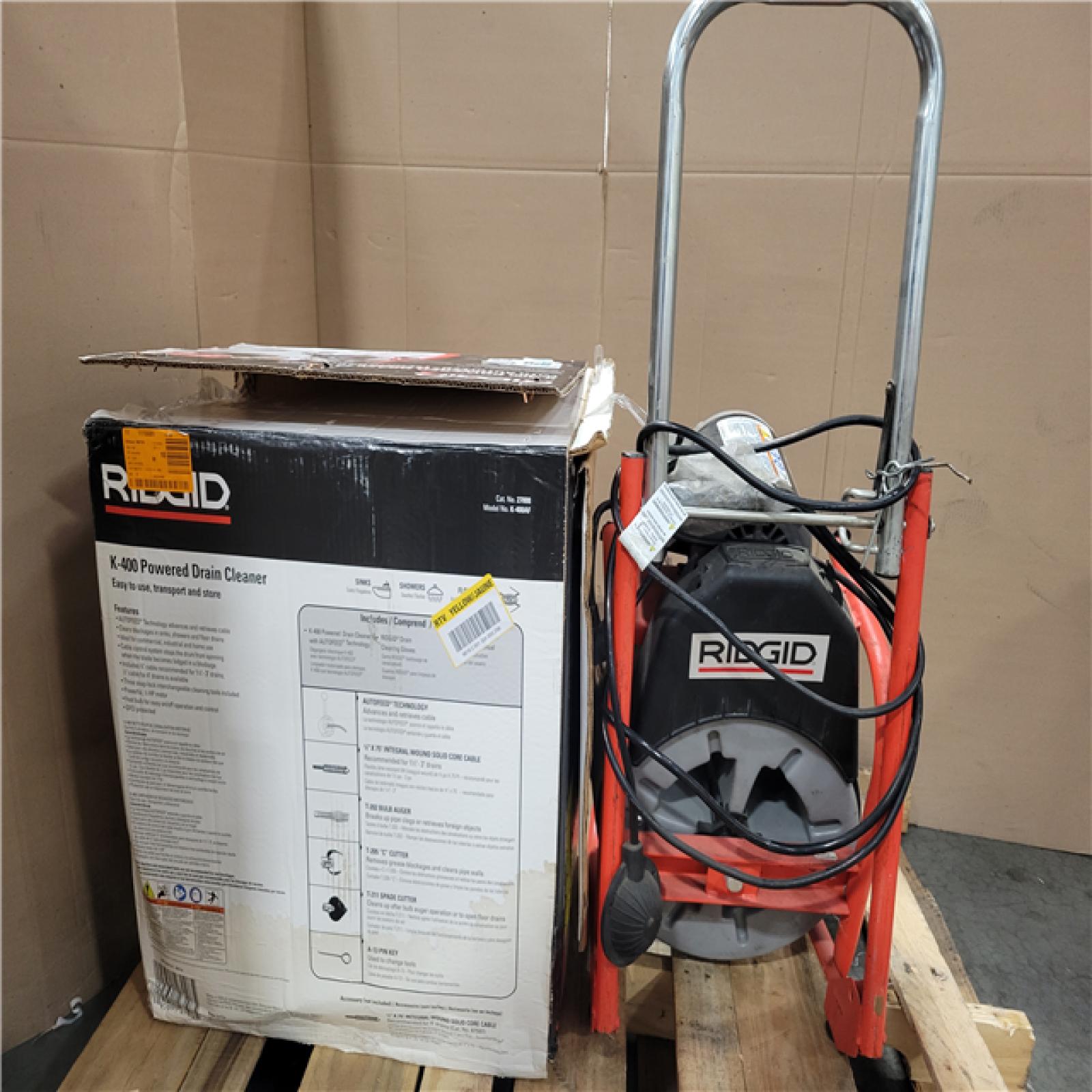 CALIFORNIA AS-IS K-400 POWERED DRAIN CLEANER WITH AUTOFEED TECHNOLOGY