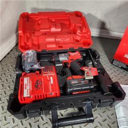 Houston Location - As-Is Milwaukee 2904-22 Hammer Drill Driver Kit with Batteries  Charger & Tool Case  Red - Appears IN NEW Condition