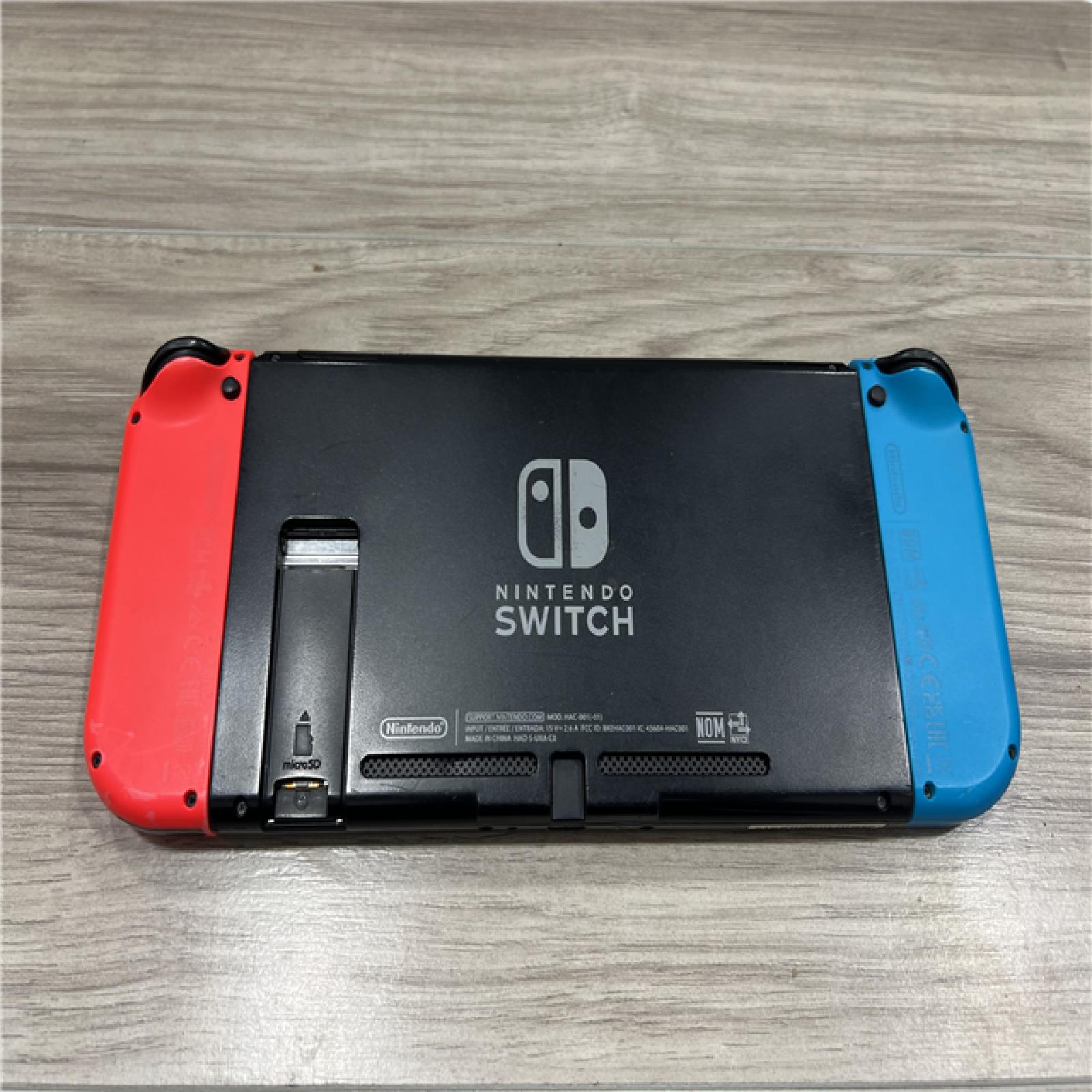 AS-IS Nintendo Switch Game Console - Black (HAC-001(-01) w/Blue & Red Joycon