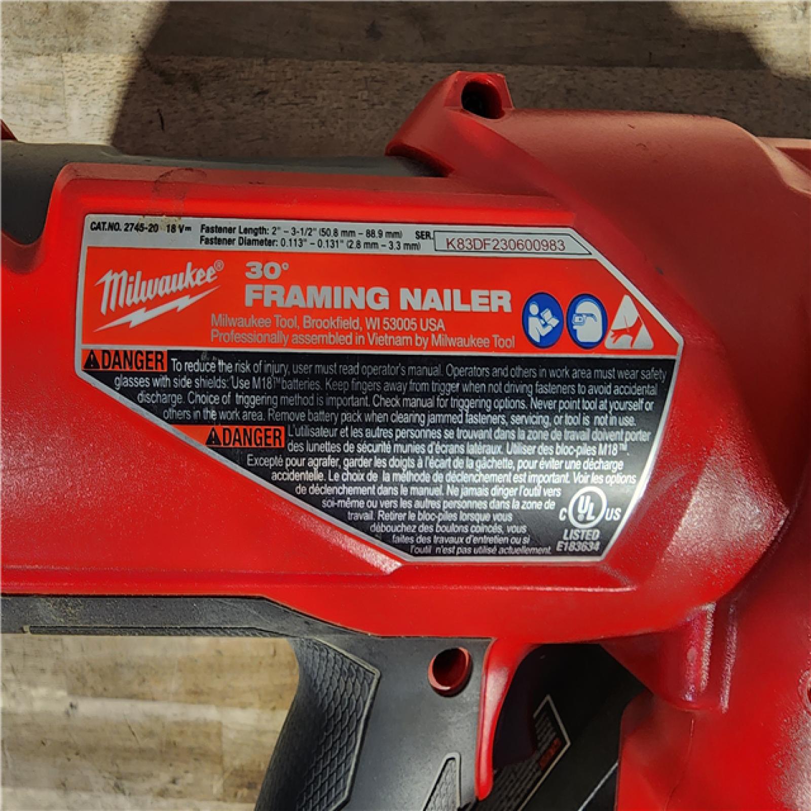 HOUSTON LOCATION - AS-IS M18 FUEL 3-1/2 in. 18-Volt 30-Degree Lithium-Ion Brushless Cordless Framing Nailer (Tool-Only)