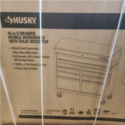 Phoenix NEW Husky Tool Storage 46 in. W x 18 in. D 9-Drawer Gloss White Mobile Workbench Cabinet