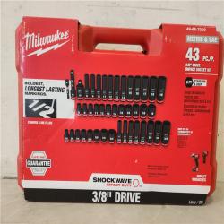 Phoenix NEW Milwaukee SHOCKWAVE 3/8 in. Drive SAE and Metric 6 Point Impact Socket Set (43-Piece) (SEALED)
