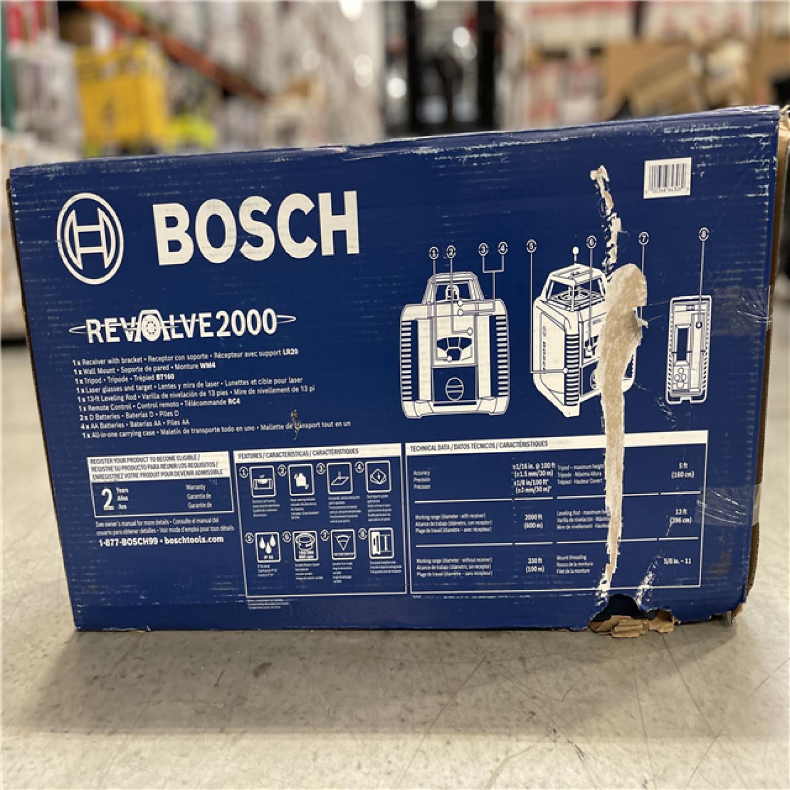 NEW! - Bosch REVOLVE 2 000 ft. Horizontal/Vertical Rotary Laser Self Leveling Complete Kit with Manual Dual Slope