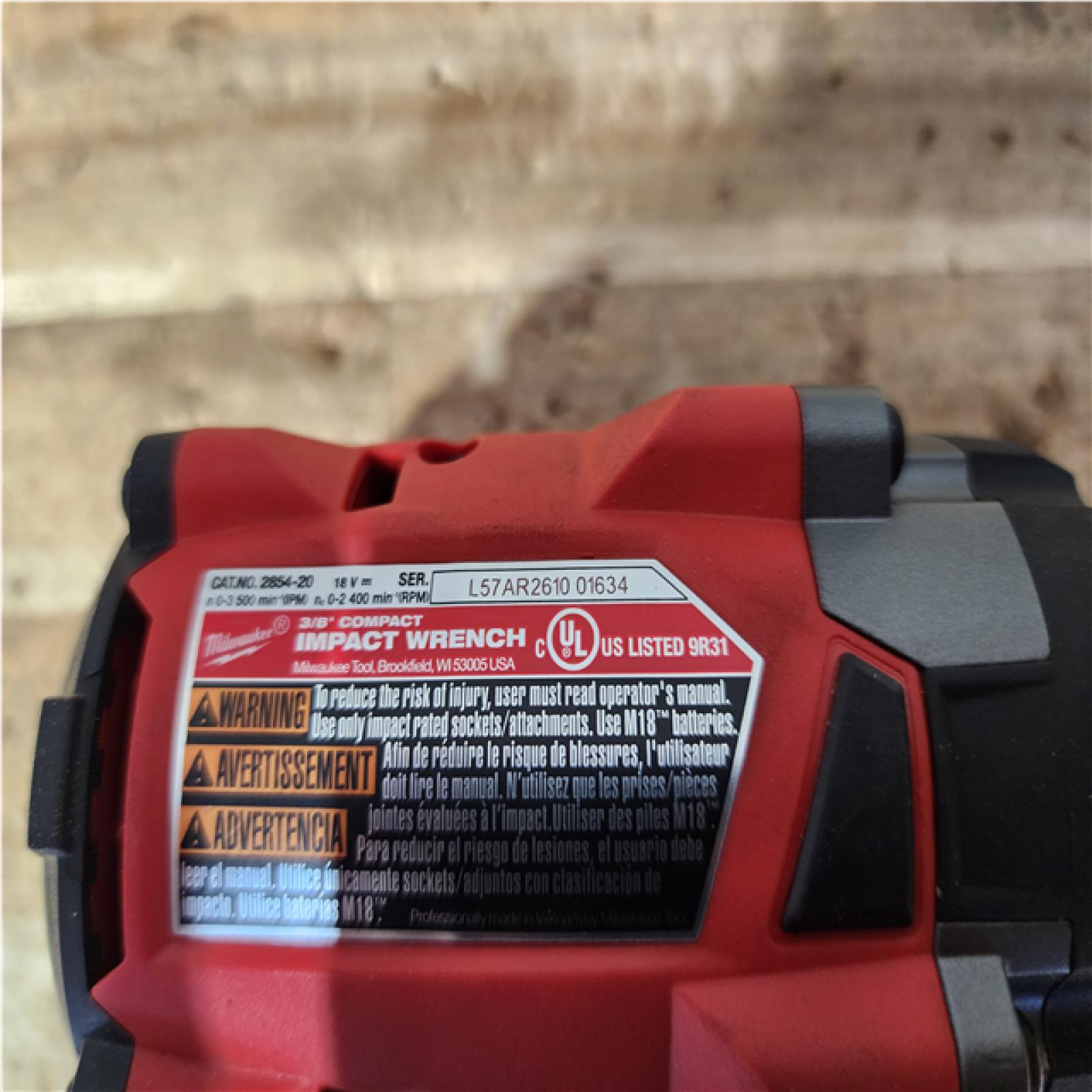Houston Location AS-IS Milwaukee FUEL GEN-3 18V Lithium-Ion Brushless Cordless 3/8 in. Compact Impact Wrench with Friction Ring (Tool-Only)