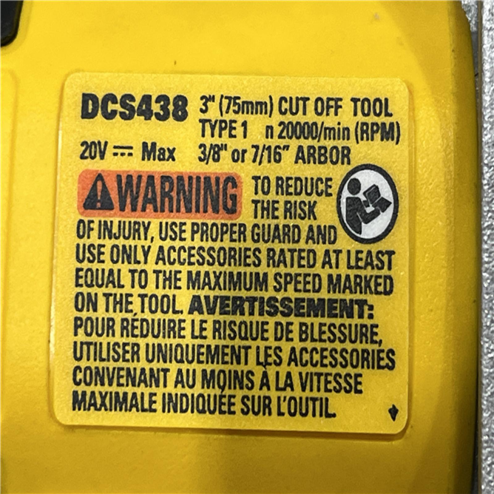AS-IS DEWALT 20V XR Cordless 3 in. Cut-Off Tool (Tool Only)