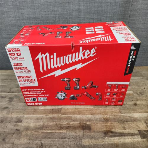 HOUSTON LOCATION - AS-IS (NEW) M18 18-Volt Lithium-Ion Cordless Combo Kit 7-Tool with 2-Batteries  Charger and Tool Bag