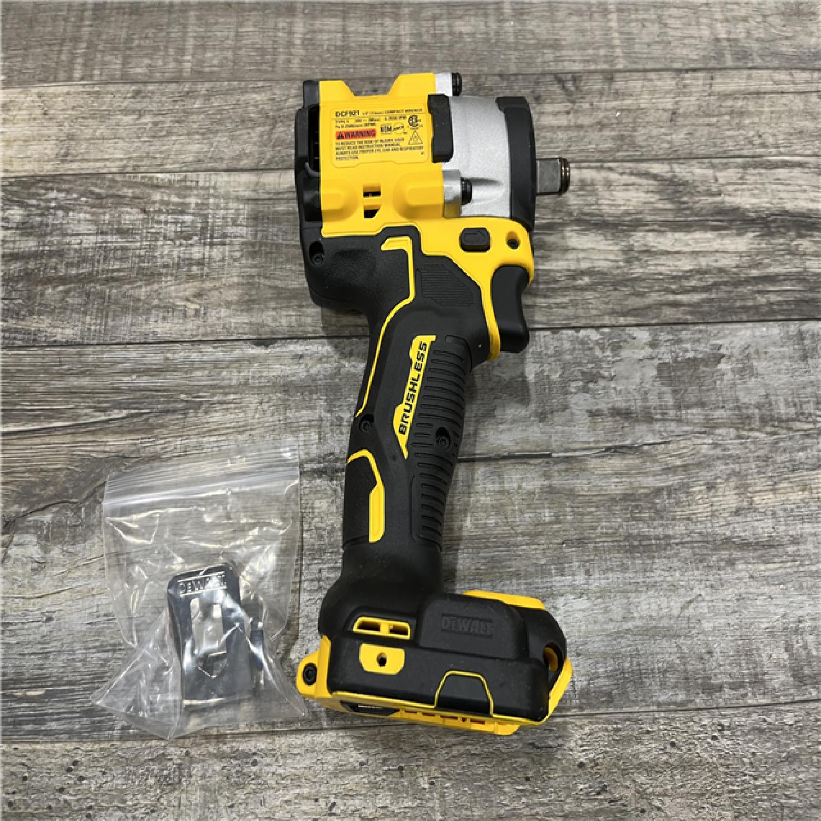 AS-IS DEWALT ATOMIC 20V MAX Cordless Brushless 1/2 in. Variable Speed Impact Wrench (Tool Only)