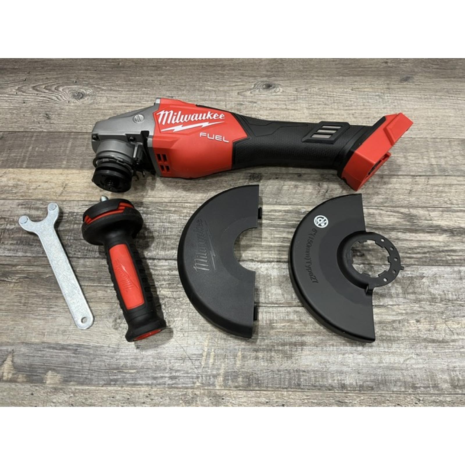 AS-IS Milwaukee FUEL 18V Lithium-Ion Brushless Cordless 4-1/2 in./6 in. Braking Grinder with Slide Switch (Tool-Only)