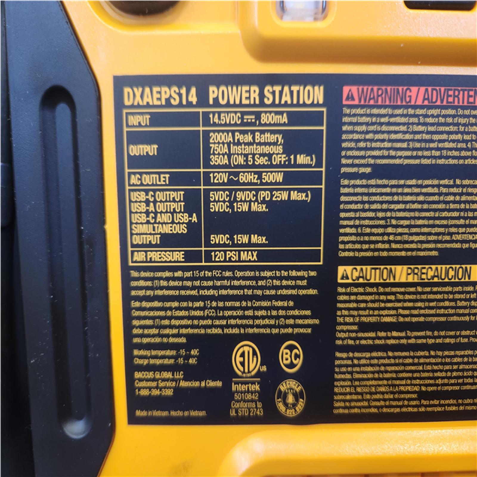 Phoenix NEW DEWALT 2000-Peak Amp Portable Jump Starter with Digital Compressor, USB and AC Power Bank - DXAEPS14