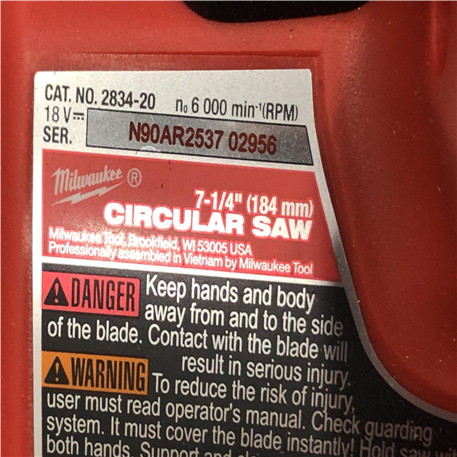 AS-IS Milwaukee FUEL 18V Lithium-Ion Brushless Cordless 7-1/4 in. Circular Saw (Tool-Only)