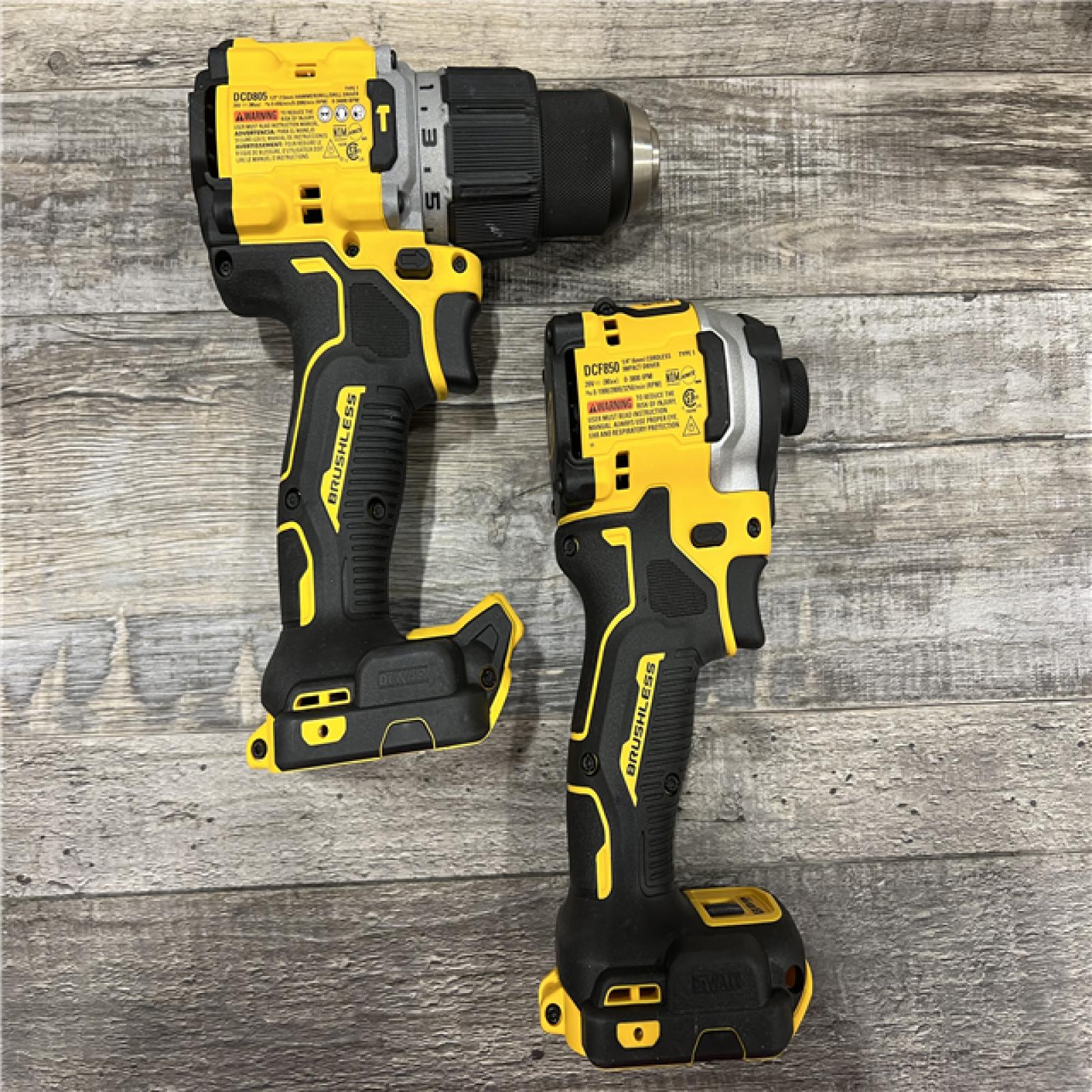 AS-IS DEWALT 20V MAX XR Hammer Drill and ATOMIC Impact Driver 2 Tool Cordless Combo Kit with (2) 4.0Ah Batteries, Charger, and Bag