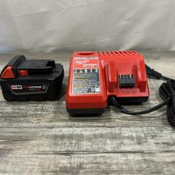 AS-IS Milwaukee 18-Volt Lithium-Ion XC Starter Kit with One 5.0Ah Battery and Charger