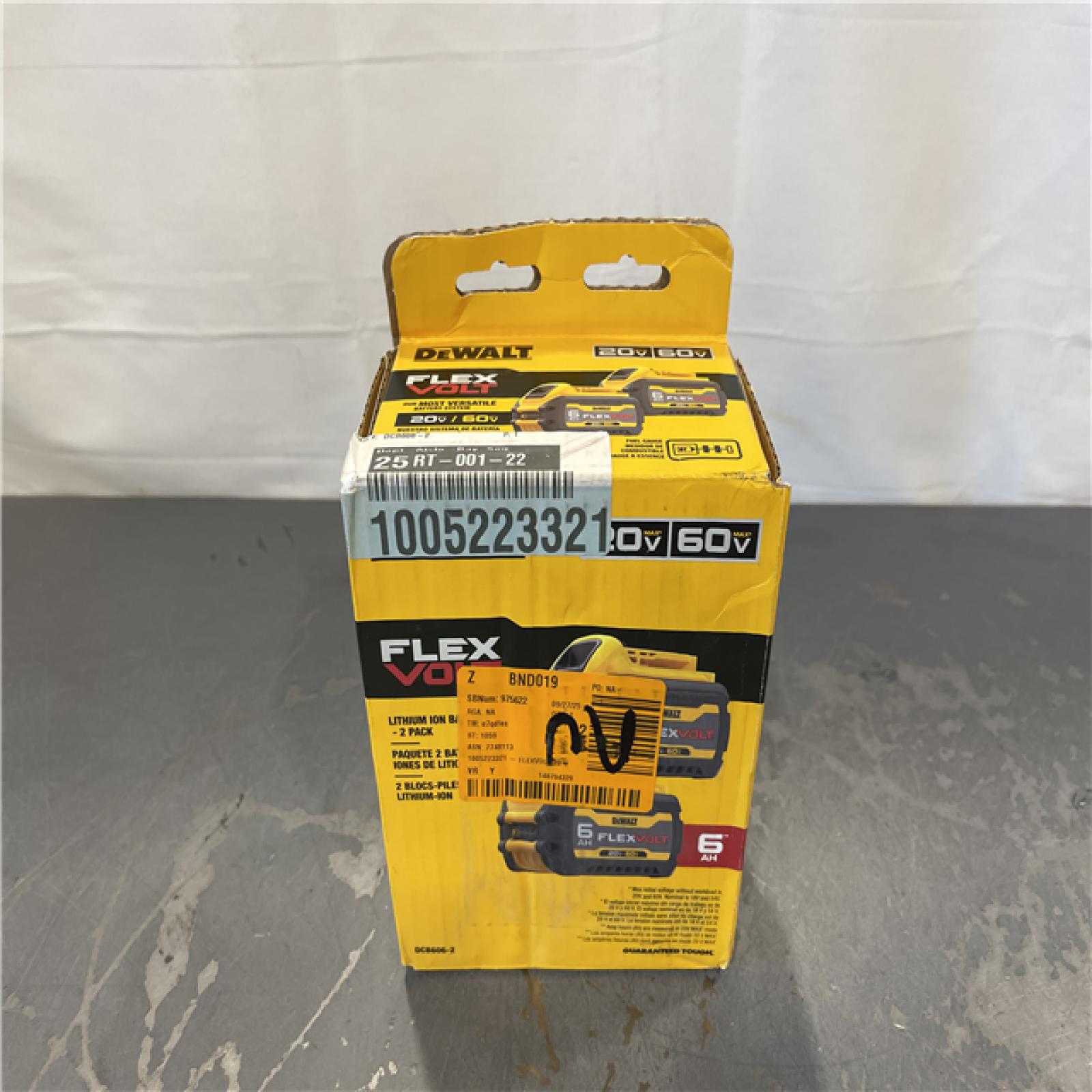 New! - DEWALT FLEXVOLT 20-Volt/60-Volt MAX Lithium-Ion 6.0Ah Battery Pack (2-Pack)