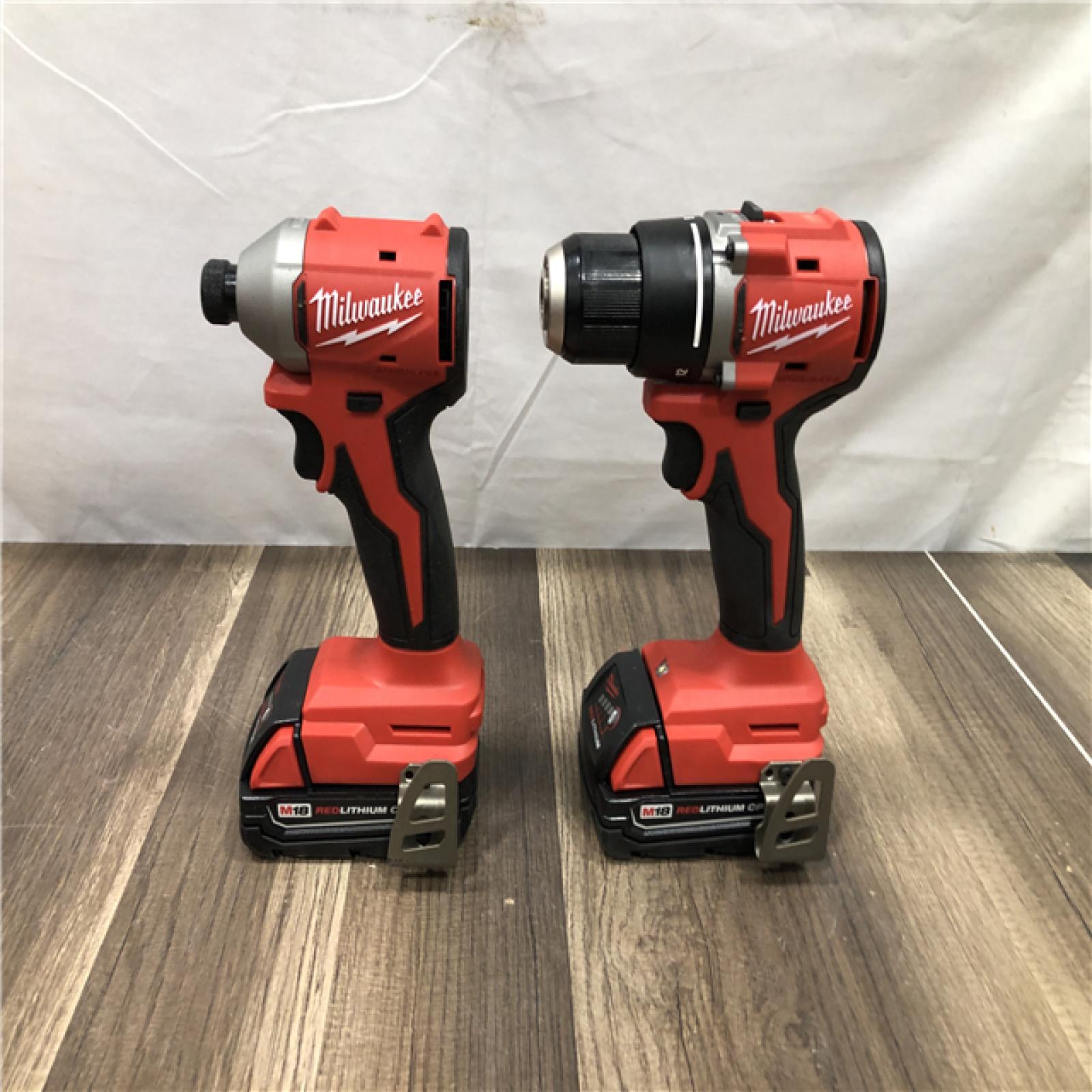 AS-IS Milwaukee 18V Lithium-Ion Brushless Cordless Compact Drill/Impact Combo Kit