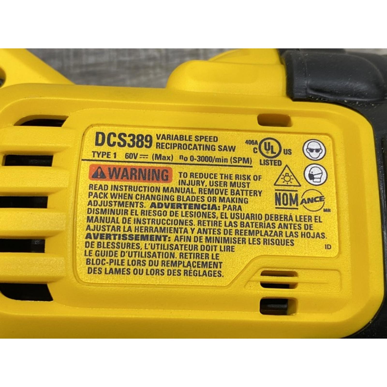 AS-IS DEWALT FLEXVOLT 60V MAX Cordless Brushless Reciprocating Saw (Tool Only)