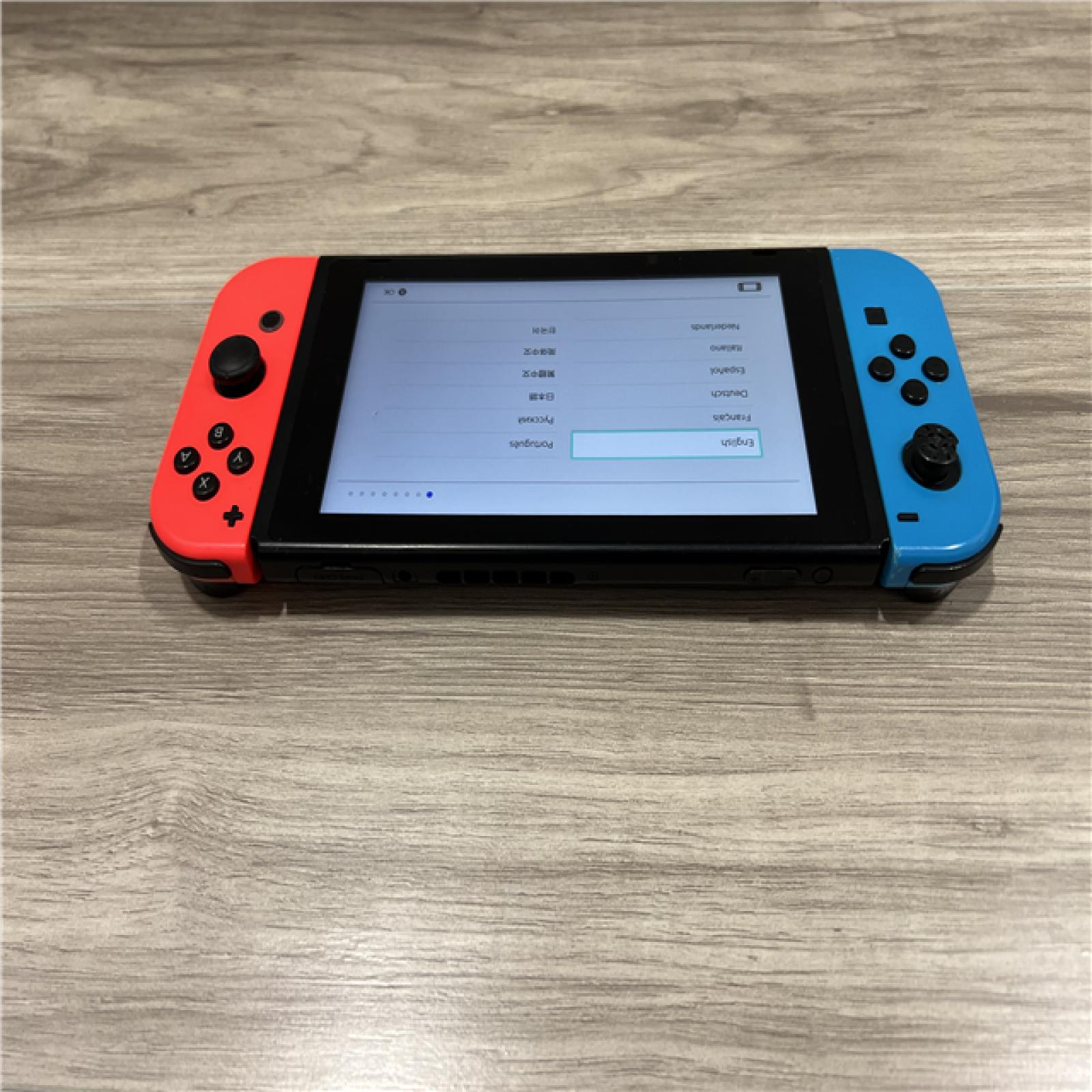 AS-IS Nintendo Switch with Neon Blue/Red Joy-Con Controller