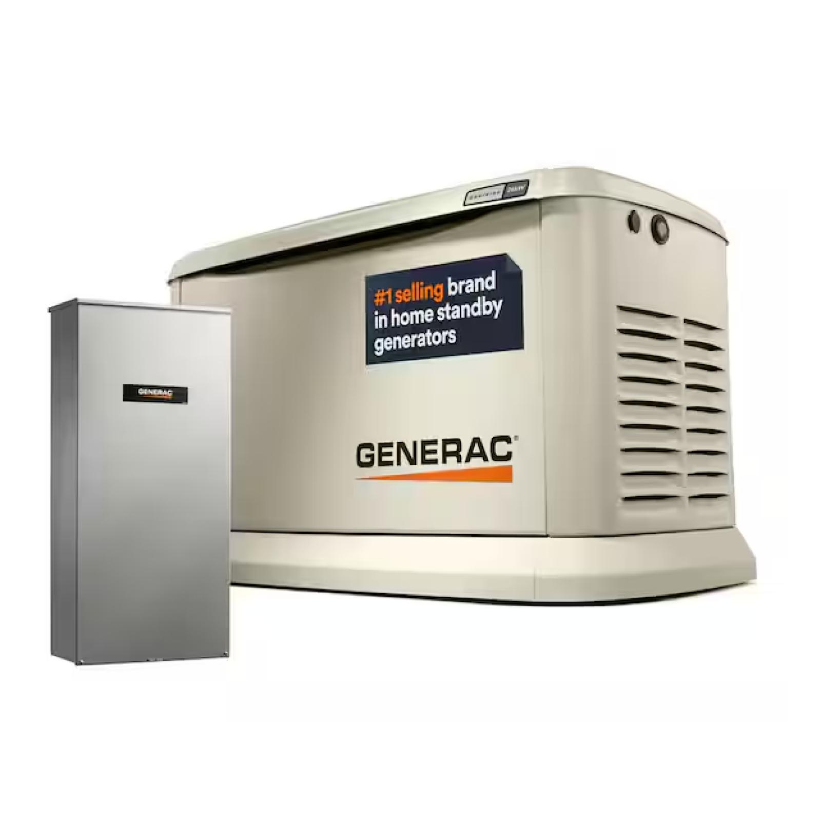 DALLAS LOCATION - AS-IS Generac 26 000 Watt - Dual Fuel Air- Cooled Whole House Home Standby Generator