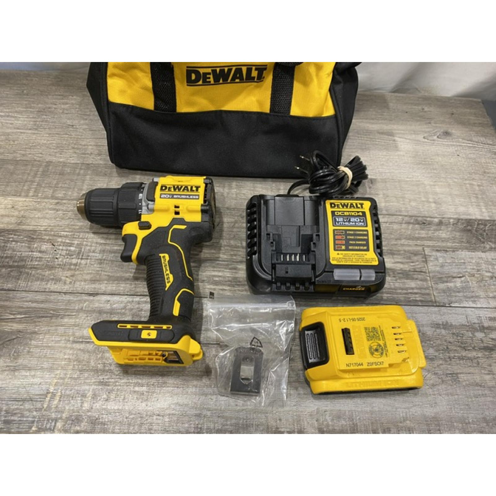 AS-IS DEWALT Atomic 20V Lithium-Ion Cordless Compact 1/2 in. Drill/Driver Kit