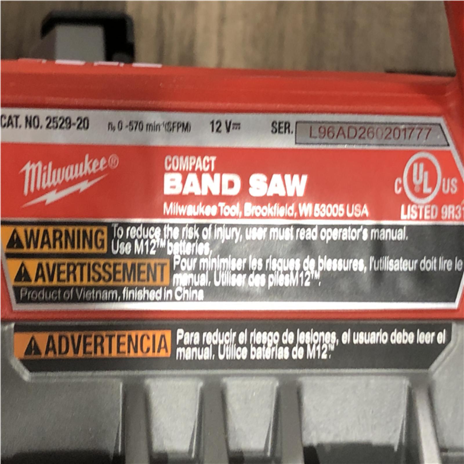 AS-IS Milwaukee FUEL 12V Lithium-Ion Cordless Compact Band Saw (Tool-Only)