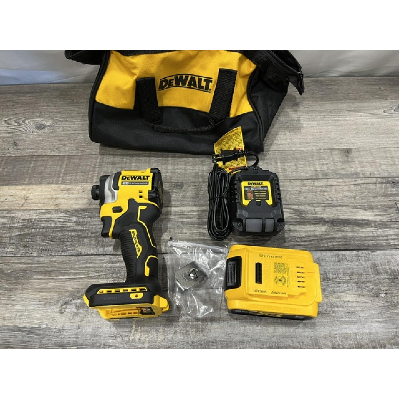 AS-IS DEWALT ATOMIC 20V MAX Lithium-Ion Cordless 1/4 in. Brushless Impact Driver Kit