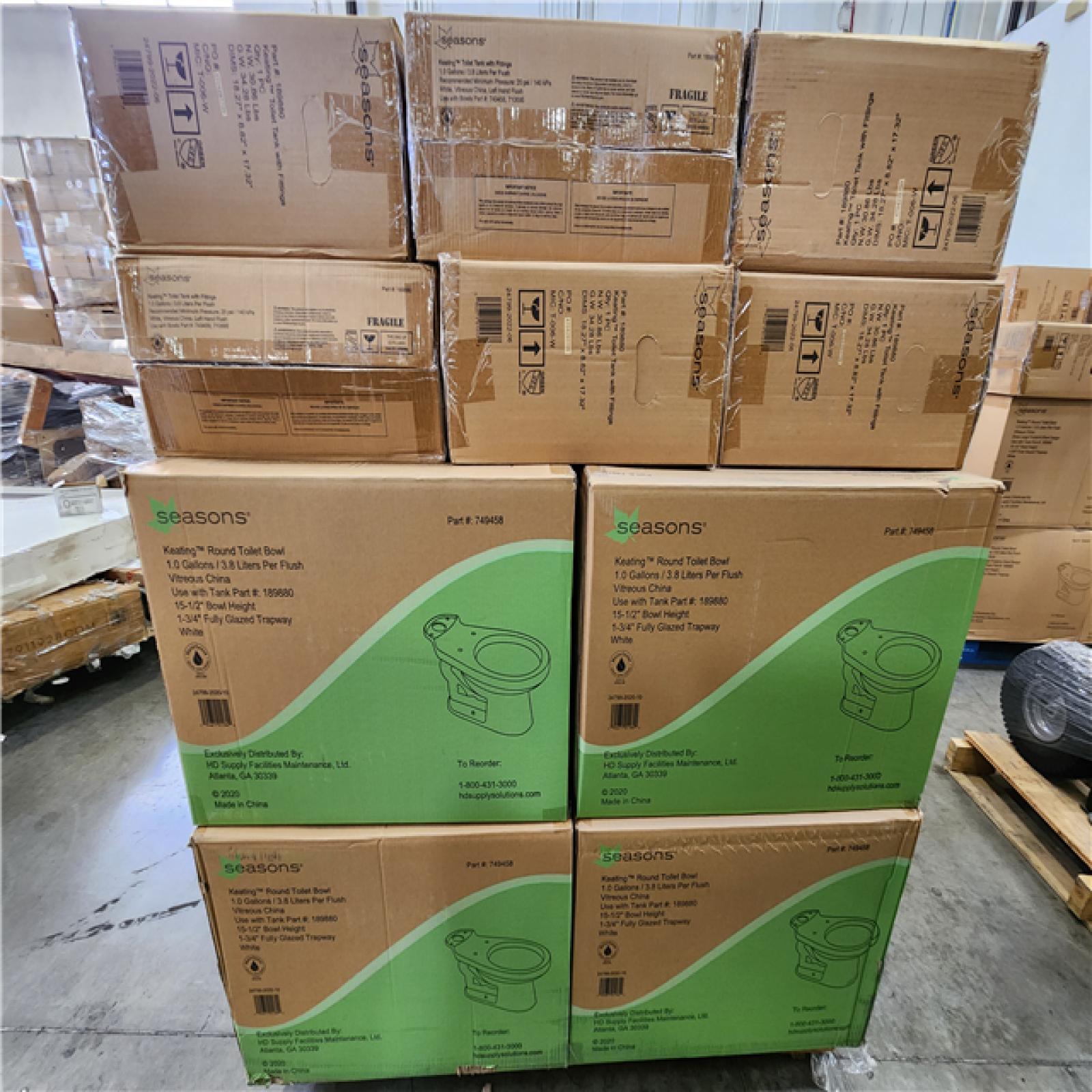 Phoenix Location NEW Seasons Keating Round Toilet Bowl With Tank 1.0 Gallons/ 3.8 Liters a Flush Vitreous China Pallet (12 Toilets)
