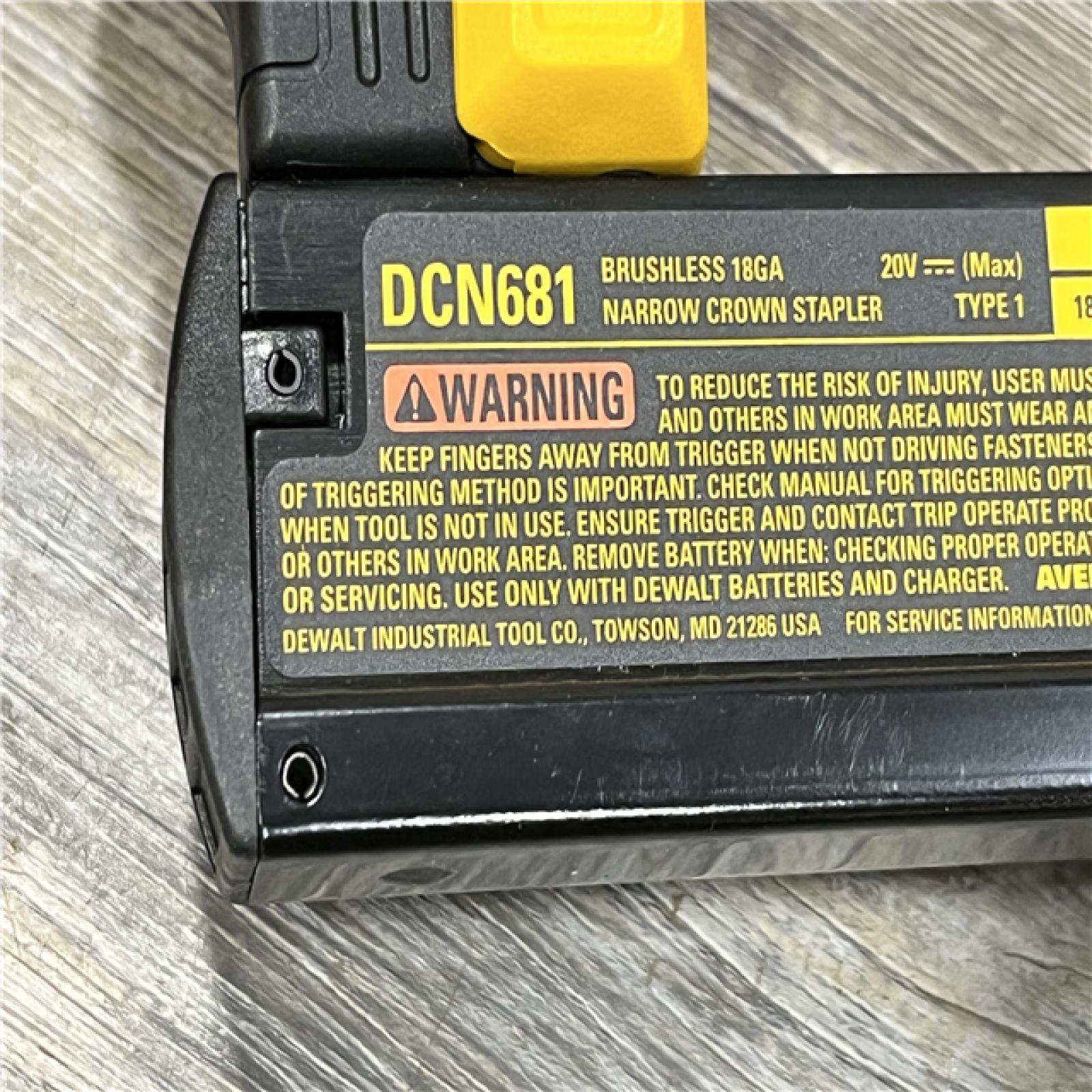 AS-IS DEWALT 20V MAX XR Lithium-Ion Cordless 18-Gauge Narrow Crown Stapler Kit