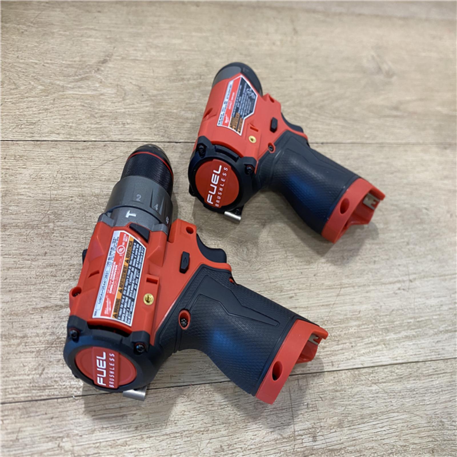 AS-IS Milwaukee FUEL 12-Volt Lithium-Ion Brushless Cordless Hammer Drill and Impact Driver Combo Kit