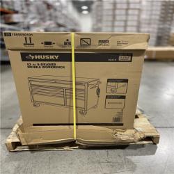 DALLAS LOCATION - Husky 52 in. W x 25 in. D Standard Duty 9-Drawer Mobile Workbench Tool Chest with Solid Wood Top in Gloss Black