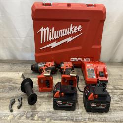 AS-IS Milwaukee FUEL 18V Lithium-Ion Brushless Cordless Hammer Drill and Impact Driver Combo Kit