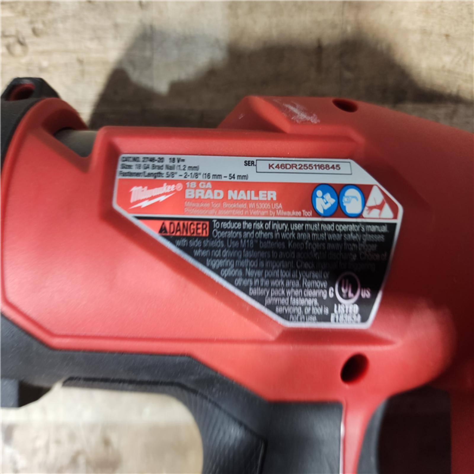 HOUSTON LOCATION - AS - IS Milwaukee FUEL 18-Volt Lithium-Ion Brushless Cordless Gen II 18-Gauge Brad Nailer (Tool-Only)