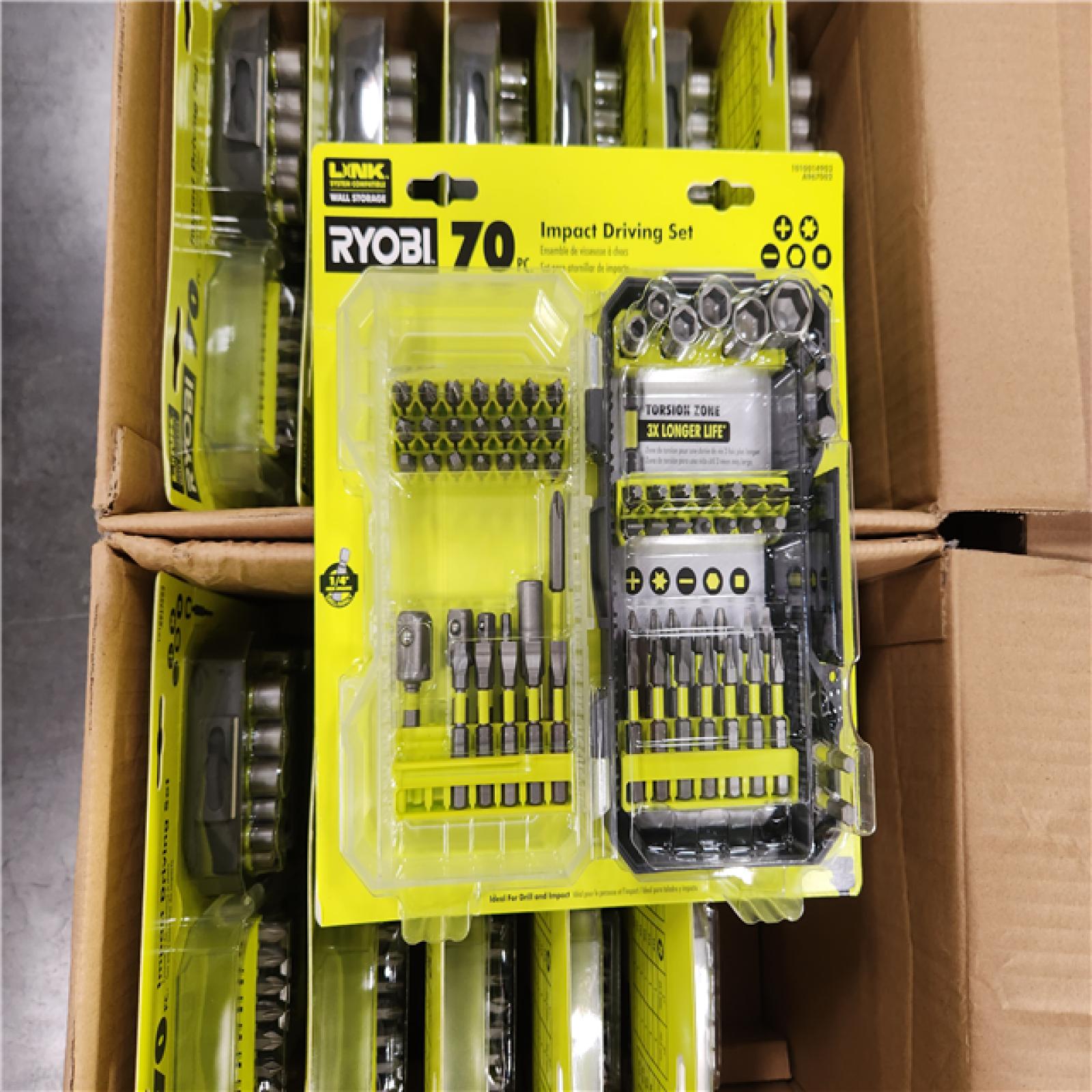 CALIFORNIA NEW RYOBI 22PC TITANIUM DRILL BIT SET & 70PC IMPACT DRIVING SET