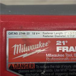 AS-IS Milwaukee 2744-20 M18 FUEL 3-1/2 in. 18V 21-Degree Cordless Framing Nailer (Tool-Only)