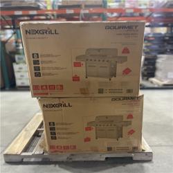 DALLAS LOCATION- Nexgrill Gourmet Pro 6-Burner Propane Gas Grill w Searing Side Burner and Griddle Pallet (2 Units)