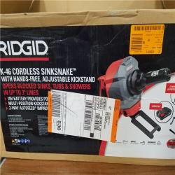 California NEW Ridgid K-46 Cordless Sinksnake with Hands-Free Adjustable Kickstand