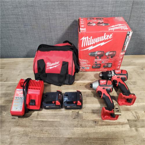 HOUSTON LOCATION - AS-IS Milwaukee 18V Cordless Brushed 2 Tool Drill/Driver and Impact Driver Kit