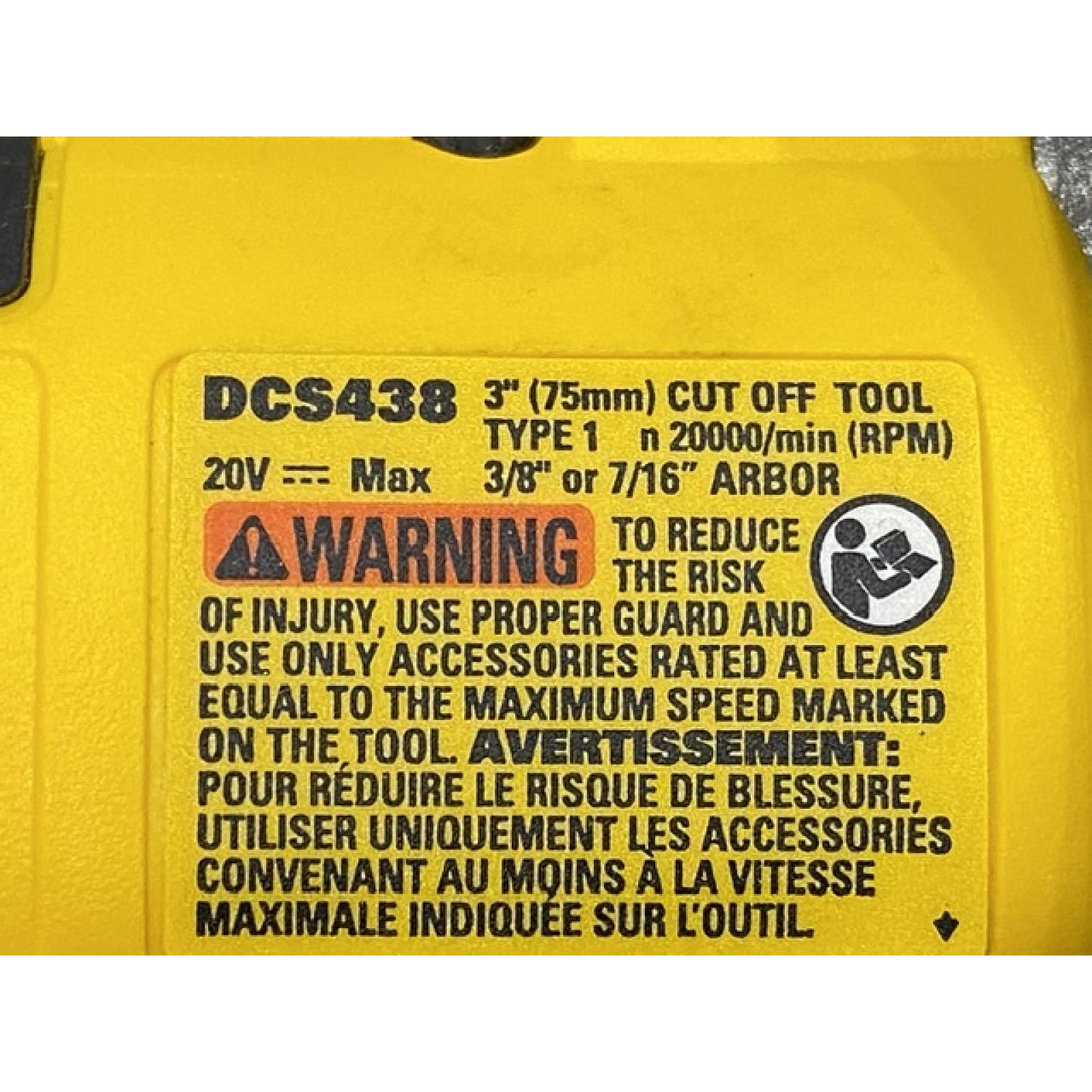 AS-IS DEWALT 20V XR Cordless 3 in. Cut-Off Tool (Tool Only)