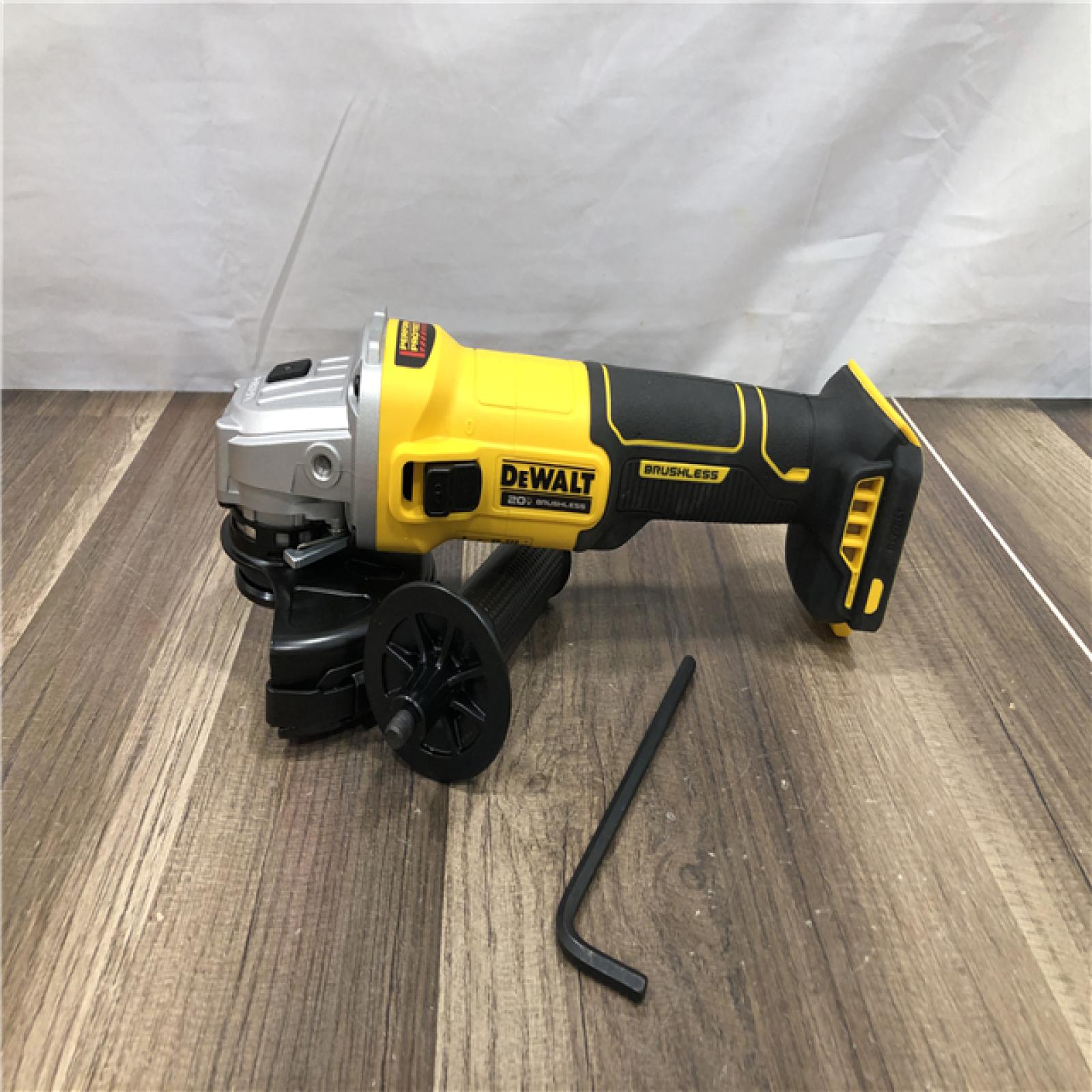 AS-IS DEWALT 20-Volt MAX Cordless Brushless 4-1/2 in. Angle Grinder with Slide Switch (Tool Only)