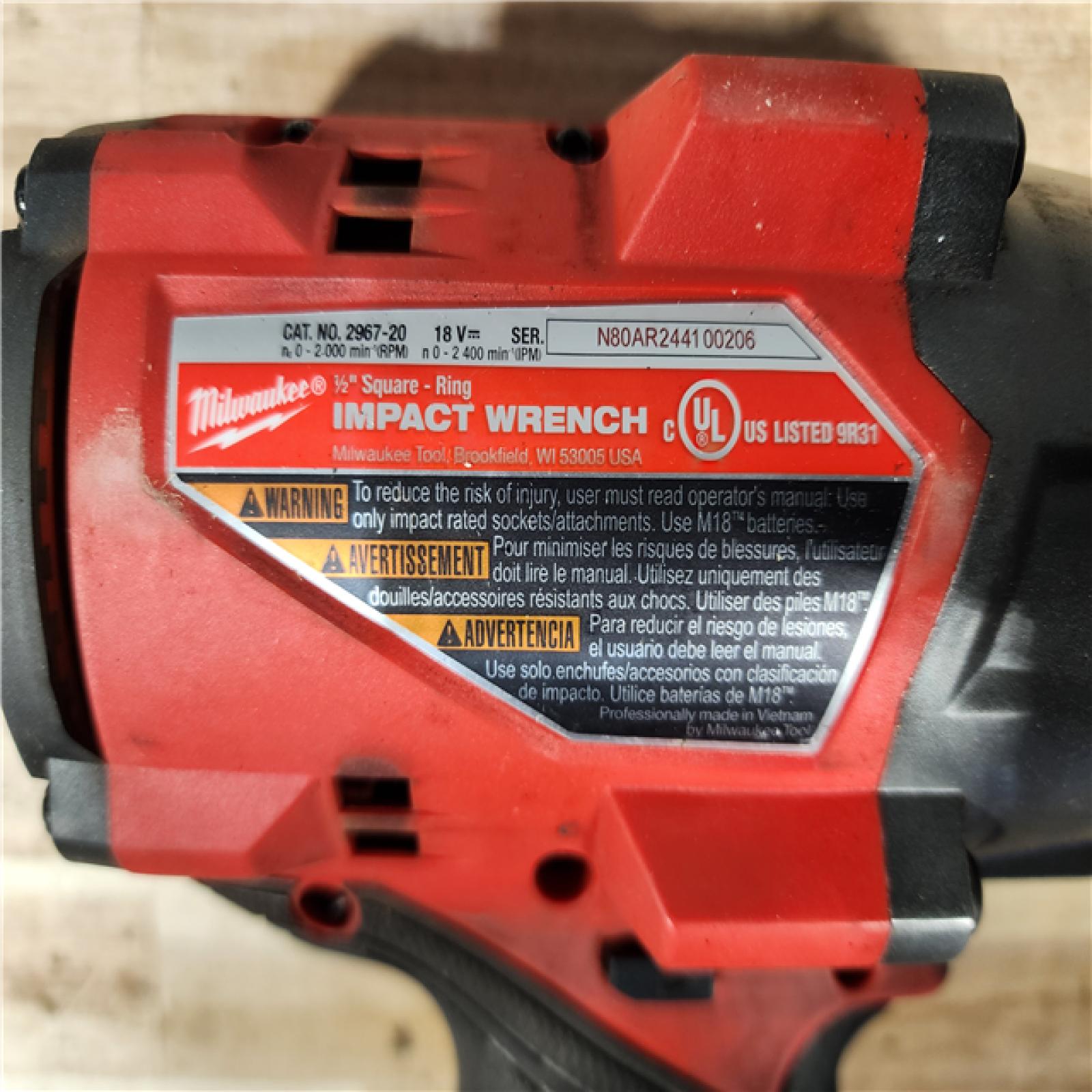 HOUSTON LOCATION - AS-IS Milwaukee FUEL 18V Lithium-Ion Brushless Cordless 1/2 in. Impact Wrench w/Friction Ring Kit