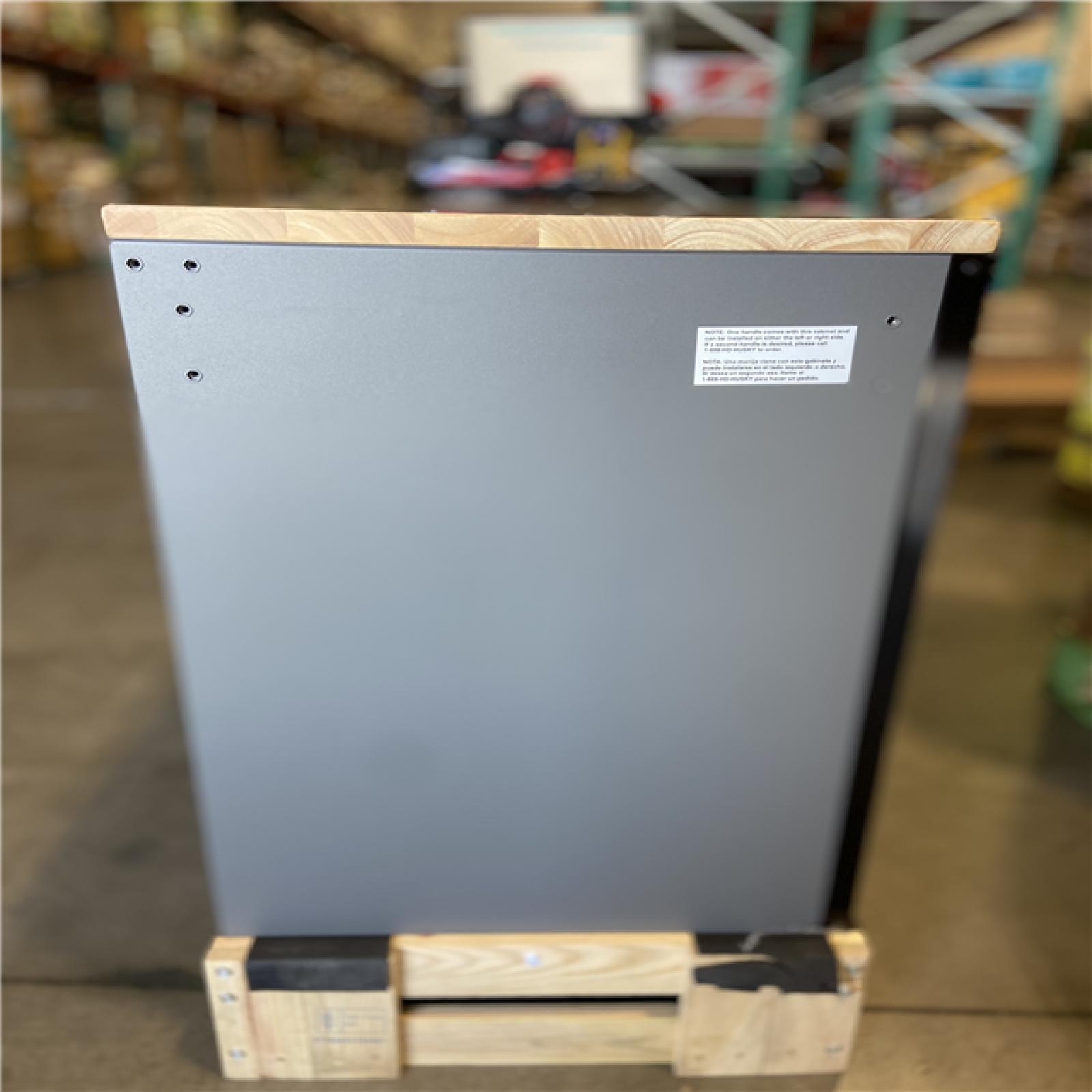 DALLAS LOCATION - Husky Heavy Duty 61 in. W x 23 in. D 15-Drawer Matte Gray Mobile Workbench Cabinet with Solid Wood Top