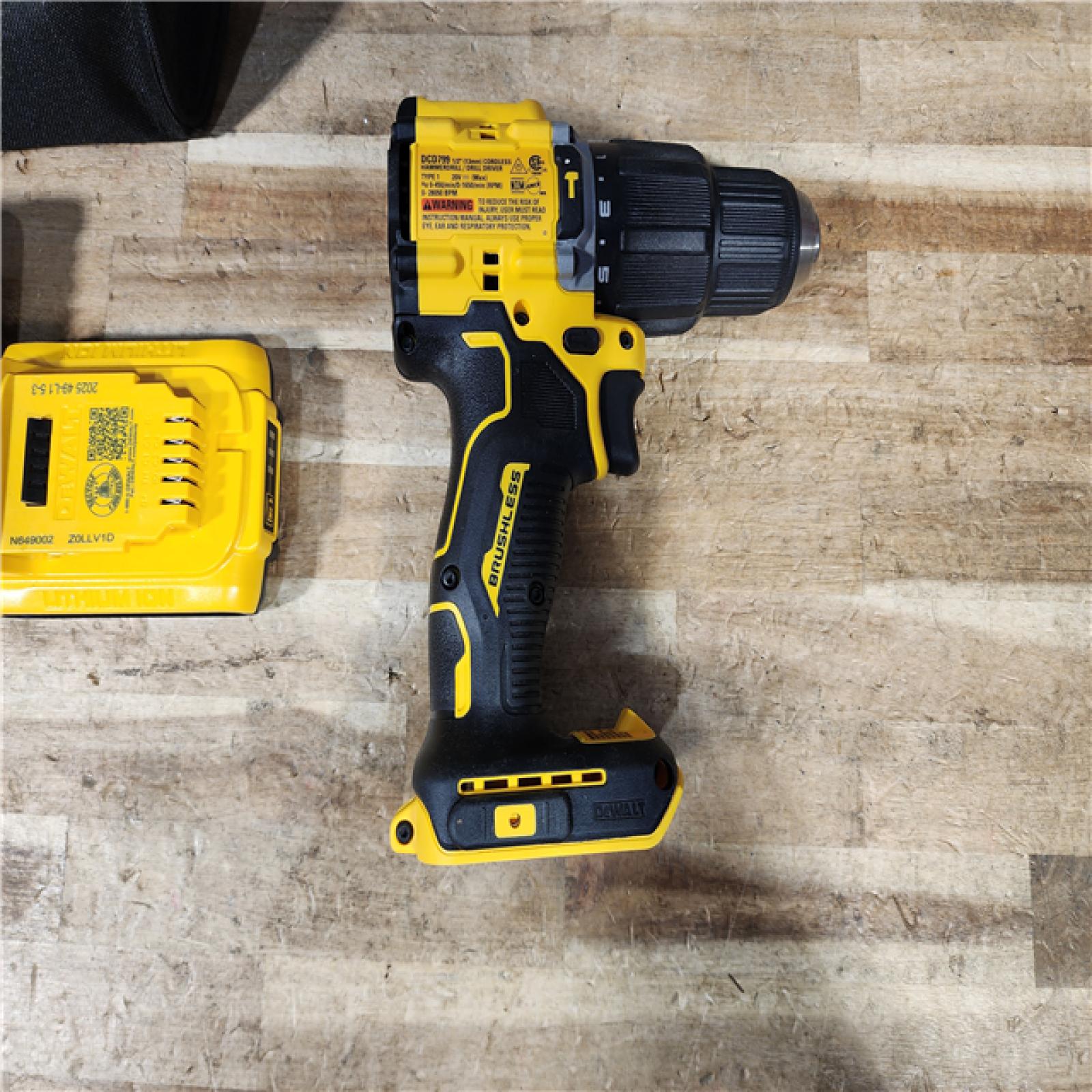 HOUSTON LOCATION - AS - IS DEWALT ATOMIC 20-Volt MAX Brushless Cordless 1/2 in. Hammer Drill COMBO KIT